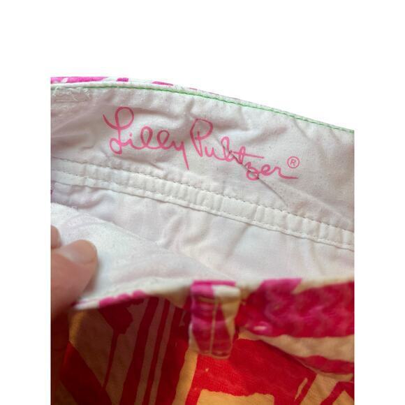 Lilly‎ Pulitzer Women 2 Shorts Pink & White Callahan 5" Yacht Sea Print Nautical - Picture 7 of 11